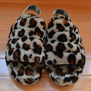 UGG Fluff Yeah Slipper Slide    EUC  Amphora Leopard